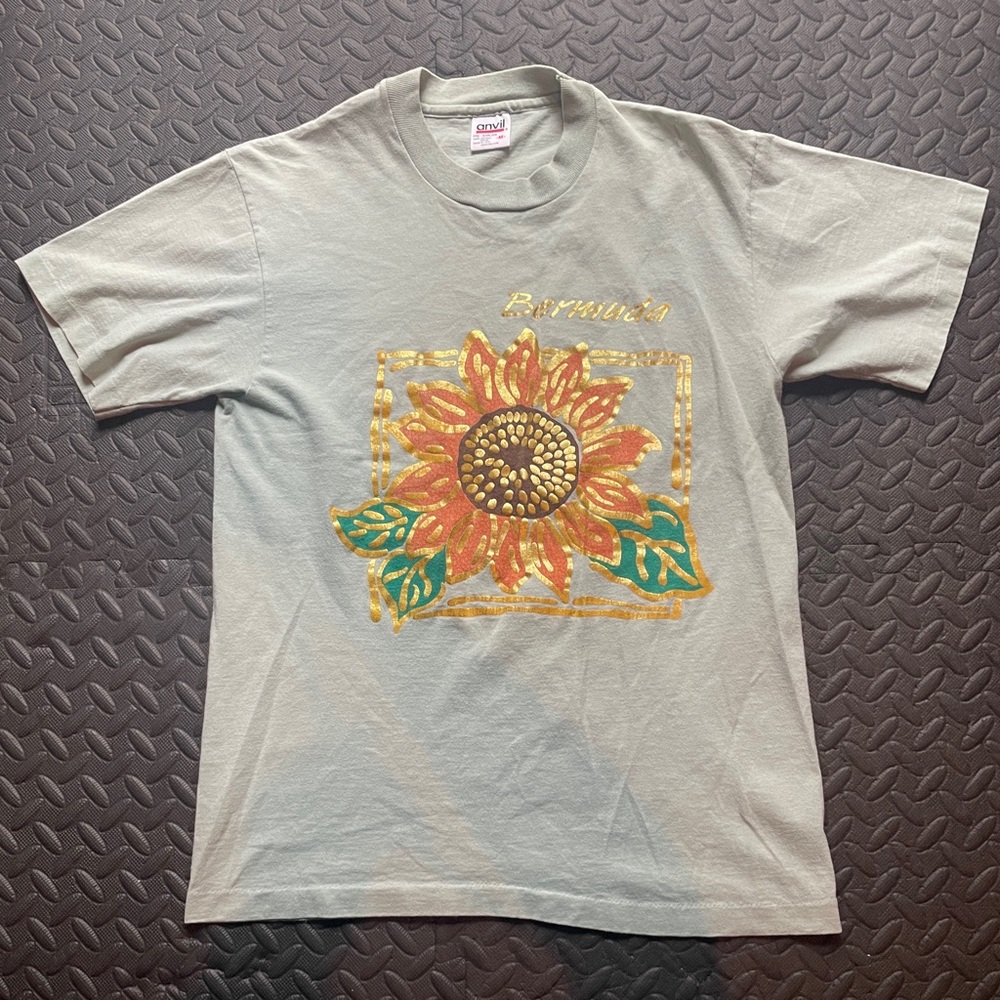 Anvil Green Cotton T-Shirt
